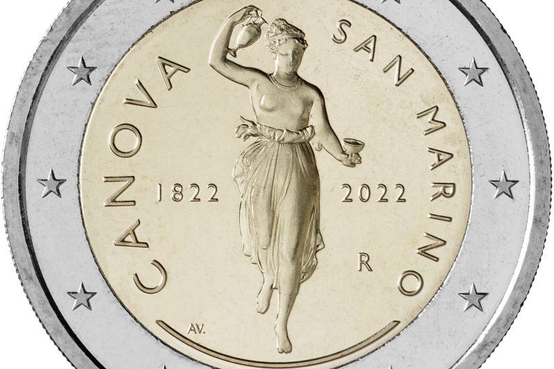 Ebe, coniata moneta commemorativa dedicata a Canova