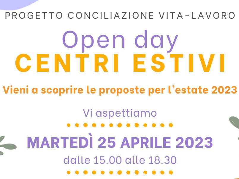Open Day Centri Estivi - proposte estate 2023 al Parco Urbano