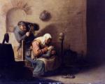 Maniera di Adriaen Van Ostade (Haarlem, 1610 - 1684) Intimità, Olio su tavola, Museo Civico di San Domenico, Collezione Pedriali