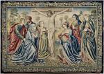 Manifattura fiamminga, 1511-1525, Crocefissione con figure