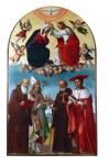 Baldassarre Carrari, Forlì, attivo dal 1489 e il 1516, L Incoronazione della Vergine e i Santi Benedetto, Mercuriale, Giovanni Gualberto e Bernardo Uberti, 1512
