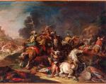 Nicola Bertuzzi, Ancona, 1710 circa - Bologna, 1777, Scena di battaglia