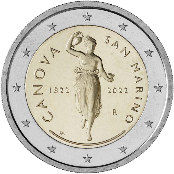 Ebe, coniata moneta commemorativa dedicata a Canova